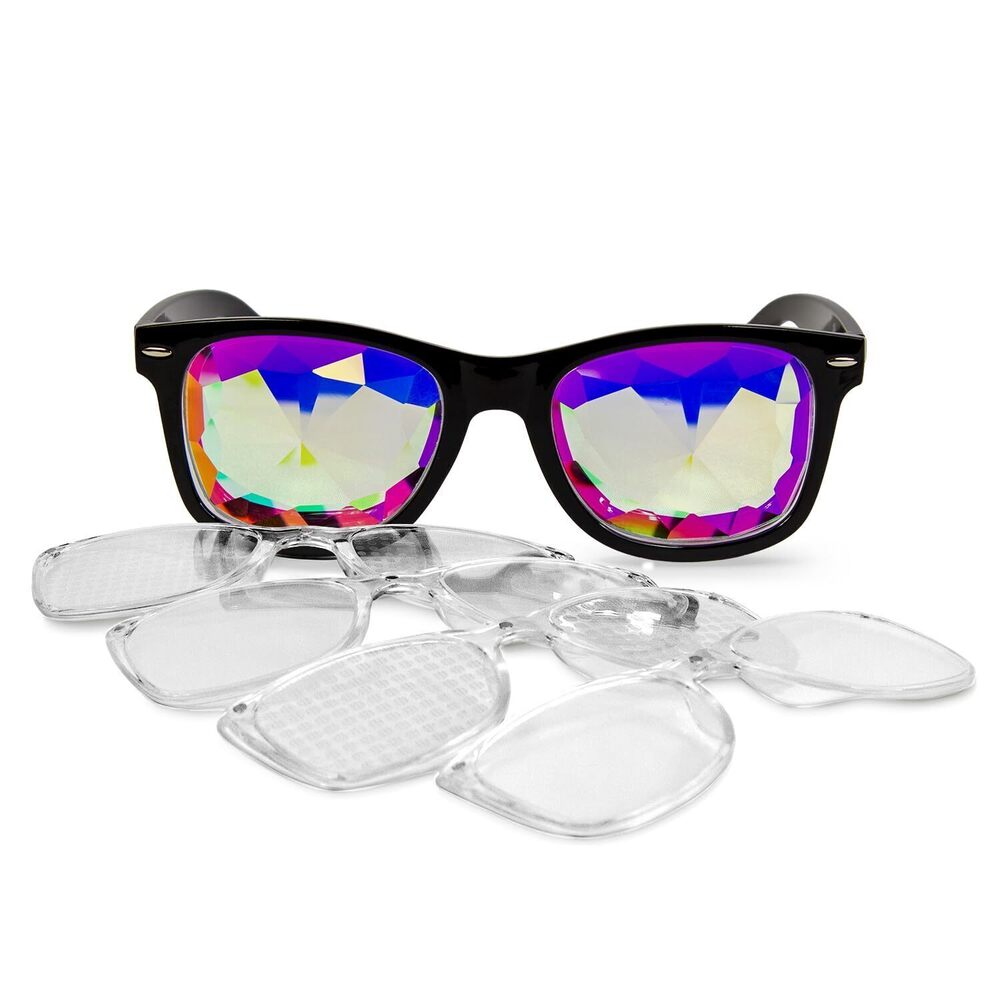 7951 Snaps: Diffraction Rave Glasses | Black Magnetic Snap Frames